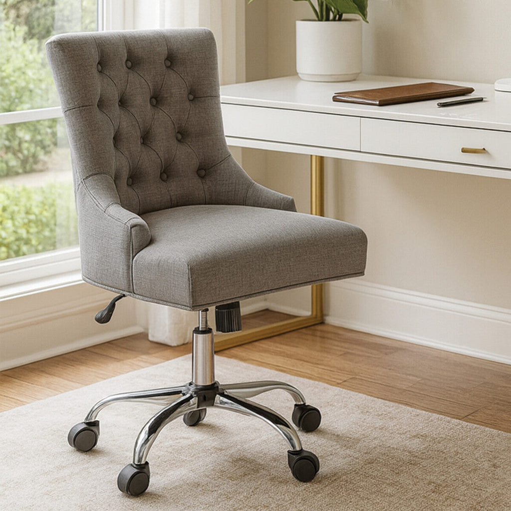 Anita Grey Fabric & Chrome Base Home Office Chair
