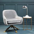 Avery Grey Velvet Swivel Chair