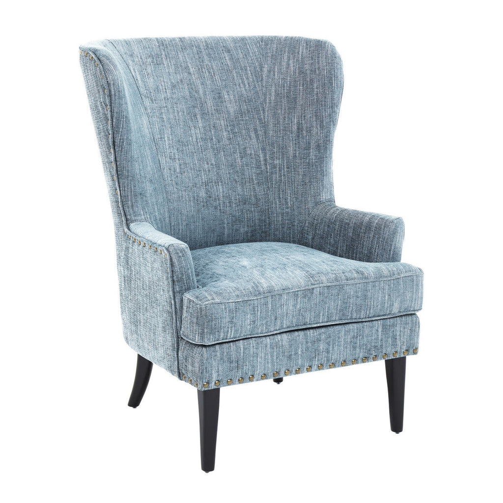 Welham Wingback Fabric Grey Lounge Chair