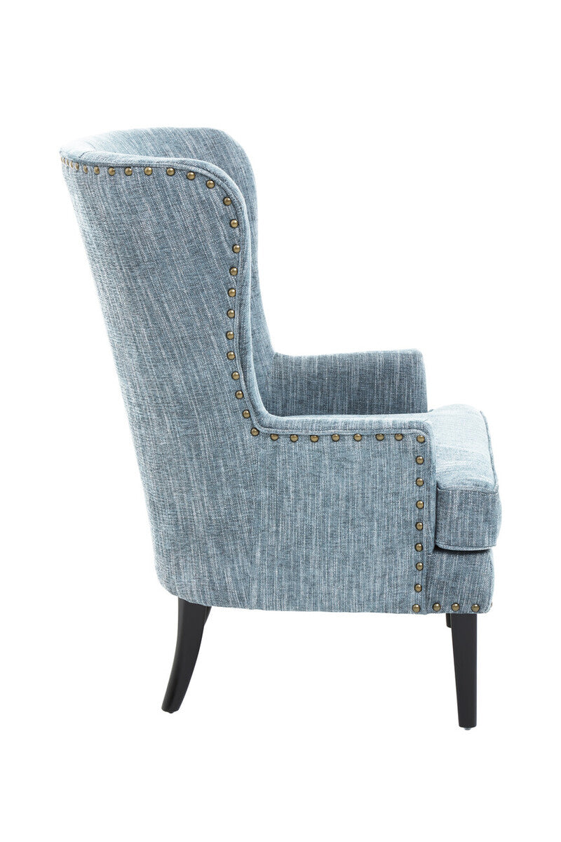 Welham Wingback Fabric Grey Lounge Chair