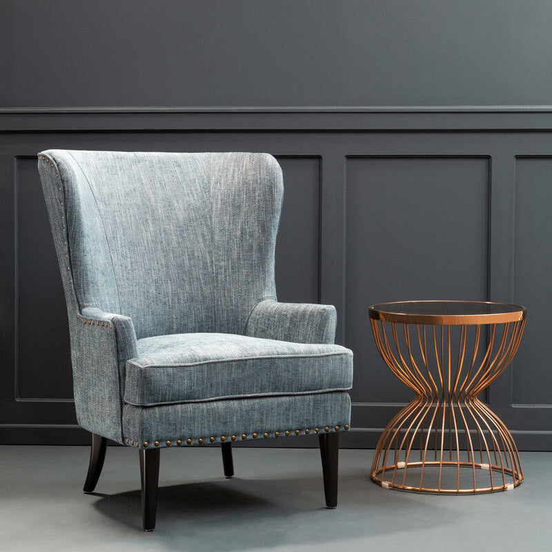 Welham Wingback Fabric Grey Lounge Chair