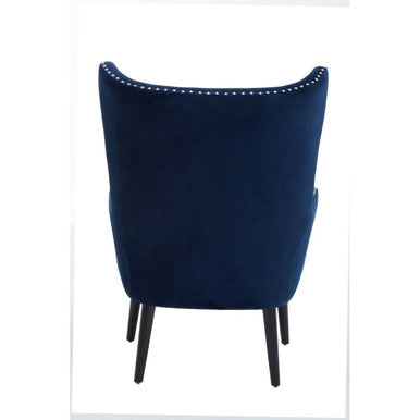 Wexley Wingback Blue Mid-Century Lounge Chair