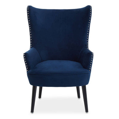 Wexley Wingback Blue Mid-Century Lounge Chair