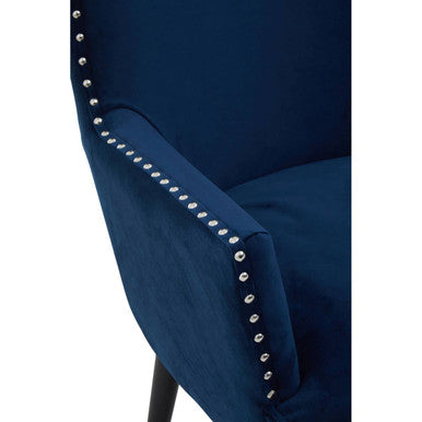 Wexley Wingback Blue Mid-Century Lounge Chair