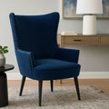 Wexley Wingback Blue Mid-Century Lounge Chair