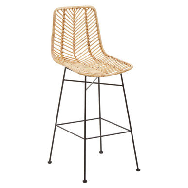 Manado Bar Chair Rattan Matte Black