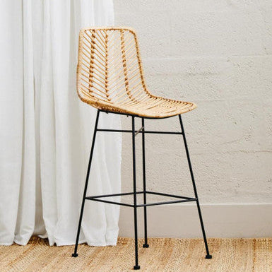 Manado Bar Chair Rattan Matte Black