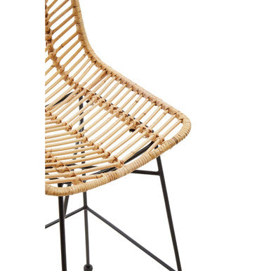 Manado Bar Chair Rattan Matte Black