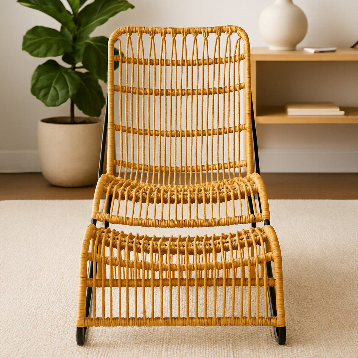 Manado Rattan Chair & Footstool Set