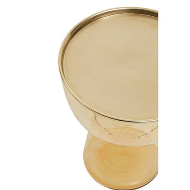 Retro Amber Glass Side Table With Gold-Tone Metal Frame, Martini