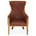 Kendari Brown Cow Leather & Teak Wood Frame Chair