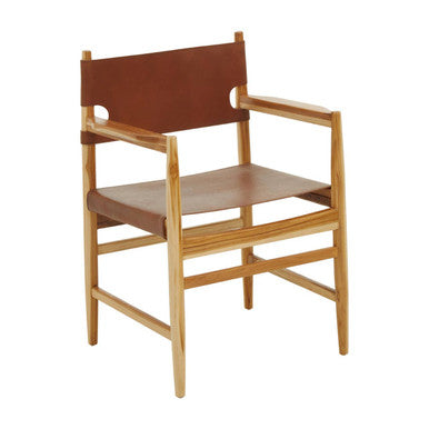 Kendari Antique Brown Leather Chair