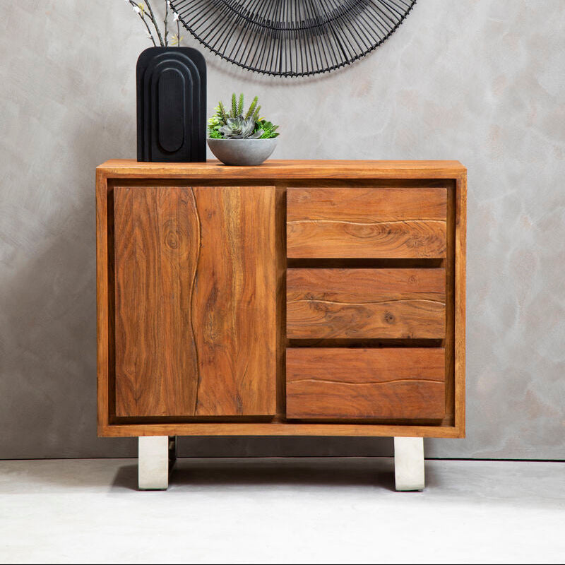 Simla Acacia Wood 1 Door & 3 Drawers Sideboard