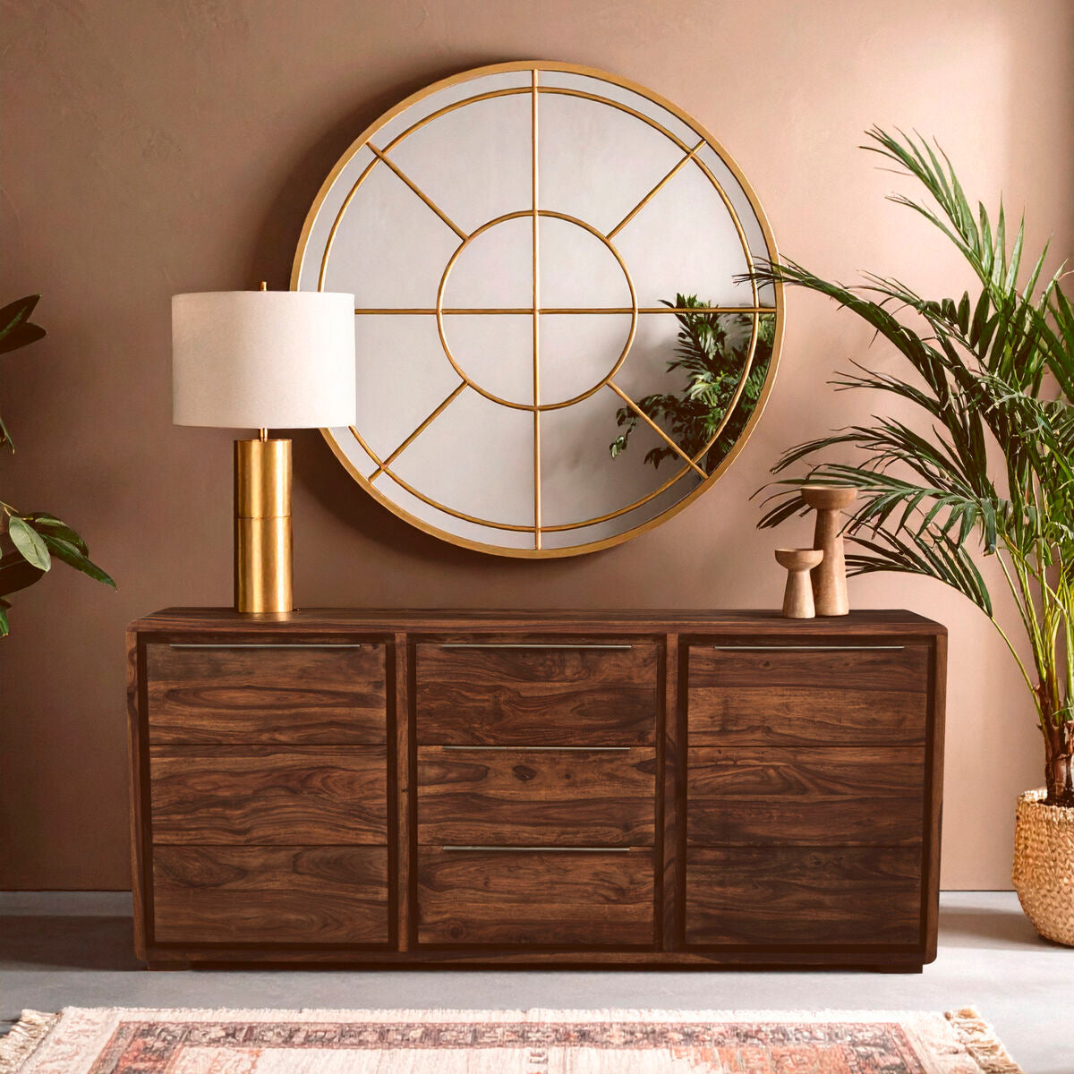 Surati Two Door Three Drawer Sheesham & Acacia Sideboard