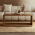 Solid Sheesham Wood Coffee Table With Open Centre & Lower Storage Shelf, Surati