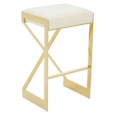 Azalea Ivory & Gold Bar Stool