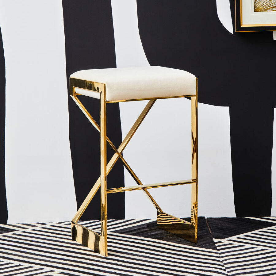 Azalea Ivory & Gold Bar Stool