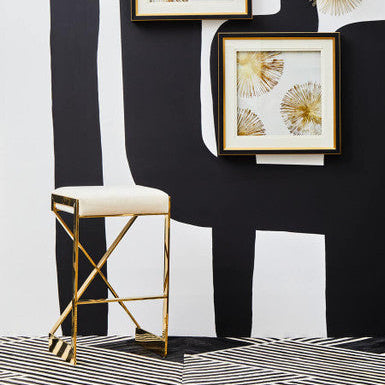 Azalea Ivory & Gold Bar Stool