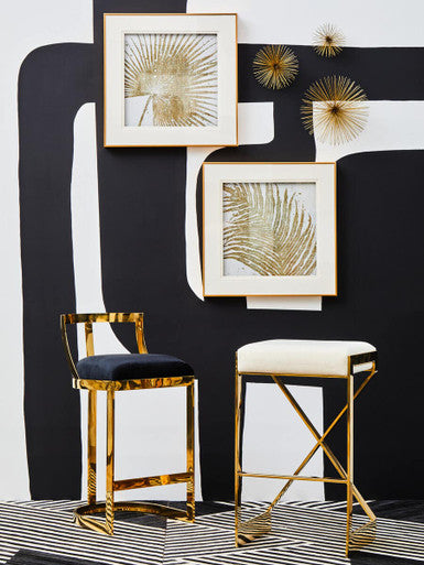 Azalea Ivory & Gold Bar Stool