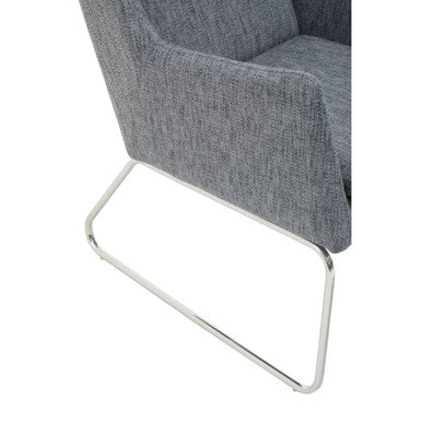 Azalea Grey Fabric Lounge Chair & Footstool Set