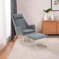 Azalea Grey Fabric Lounge Chair & Footstool Set