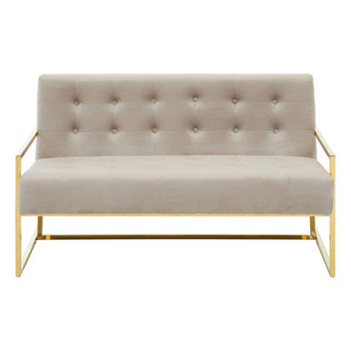2 Seat Mink Velvet Sofa, Azalea