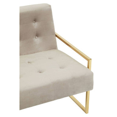 2 Seat Mink Velvet Sofa, Azalea