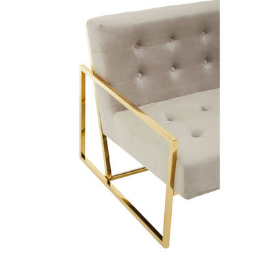 2 Seat Mink Velvet Sofa, Azalea