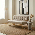 2 Seat Mink Velvet Sofa, Azalea