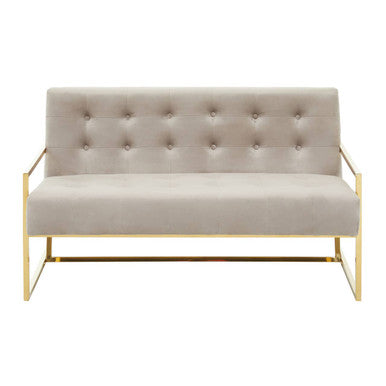 2 Seat Mink Velvet Sofa, Azalea
