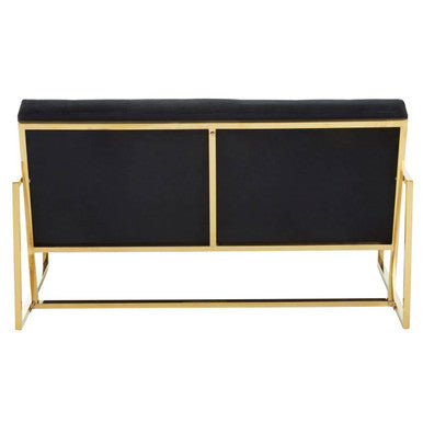 2 Seat Black Velvet Sofa, Azalea