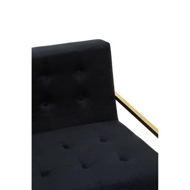 2 Seat Black Velvet Sofa, Azalea