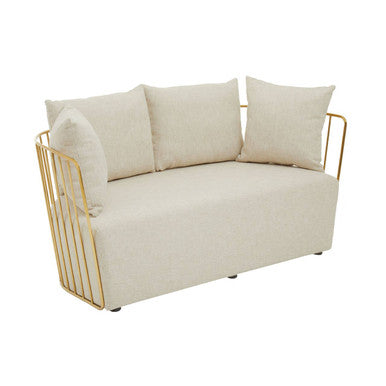 2 Seat Natural Fabric Sofa, Azalea
