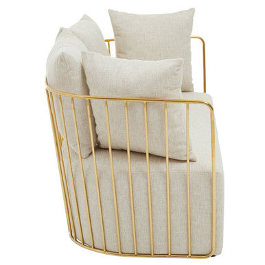 2 Seat Natural Fabric Sofa, Azalea