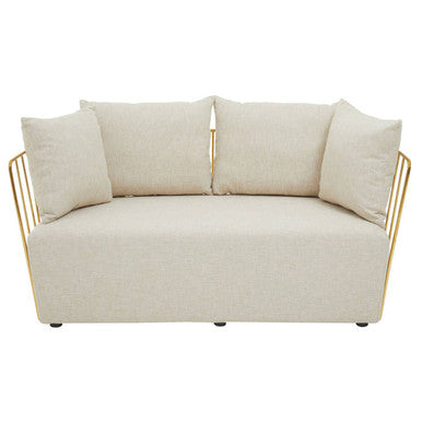 2 Seat Natural Fabric Sofa, Azalea