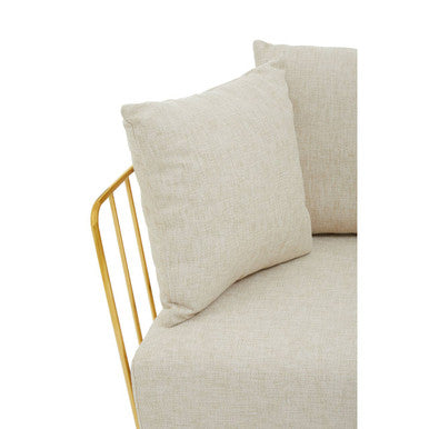 2 Seat Natural Fabric Sofa, Azalea
