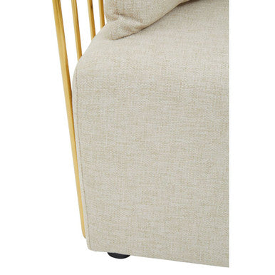 2 Seat Natural Fabric Sofa, Azalea