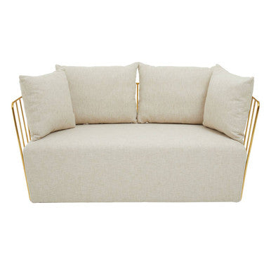 2 Seat Natural Fabric Sofa, Azalea