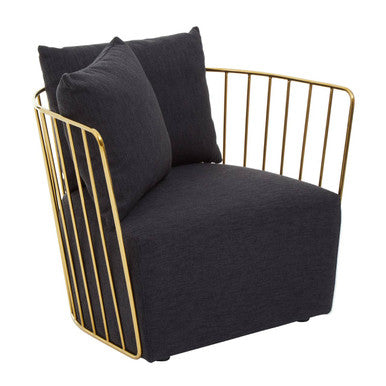 Azalea Black Fabric & Metal Chair