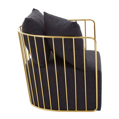 Azalea Black Fabric & Metal Chair