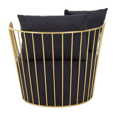 Azalea Black Fabric & Metal Chair