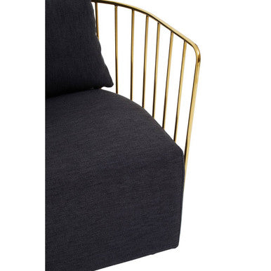 Azalea Black Fabric & Metal Chair