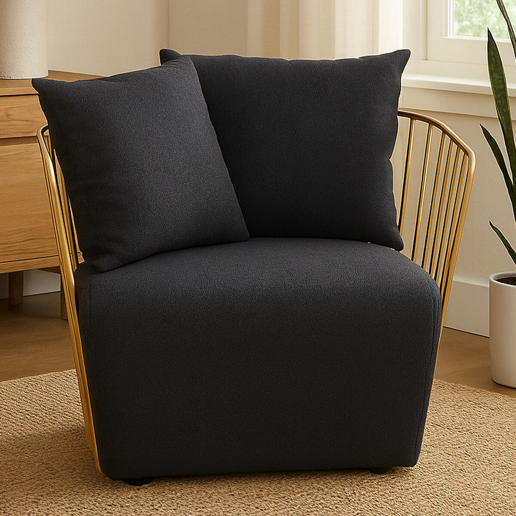 Azalea Black Fabric & Metal Chair