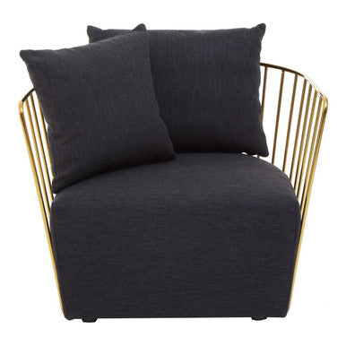 Azalea Black Fabric & Metal Chair