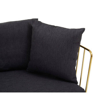 2 Seat Black Fabric Sofa, Azalea