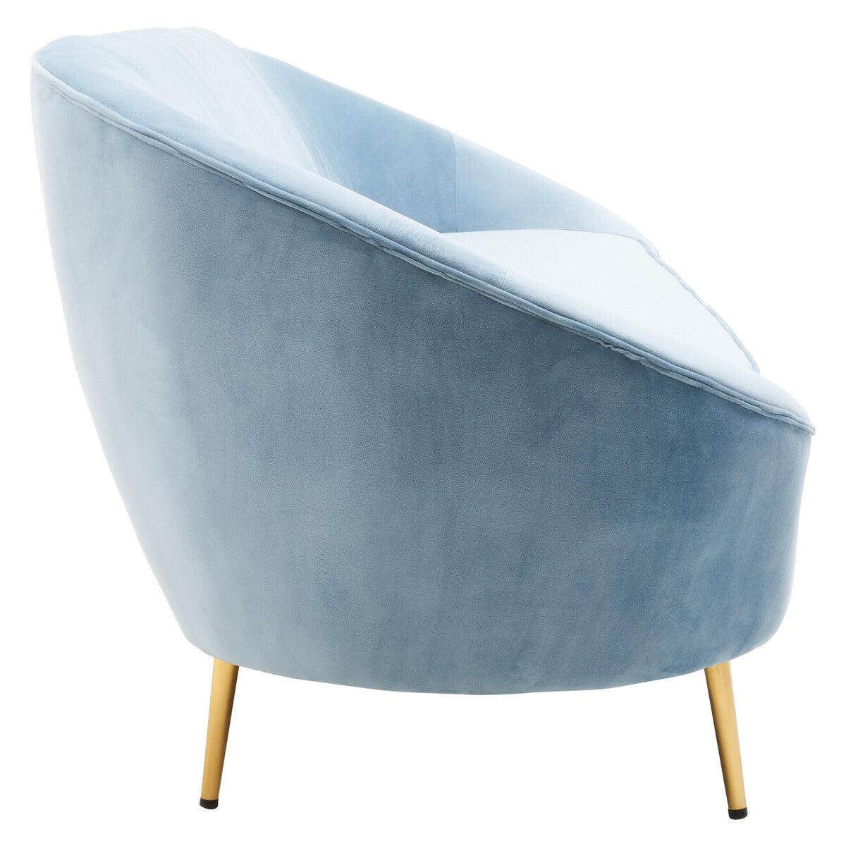 3 Seat Aqua Blue Velvet Sofa, Yasmeen