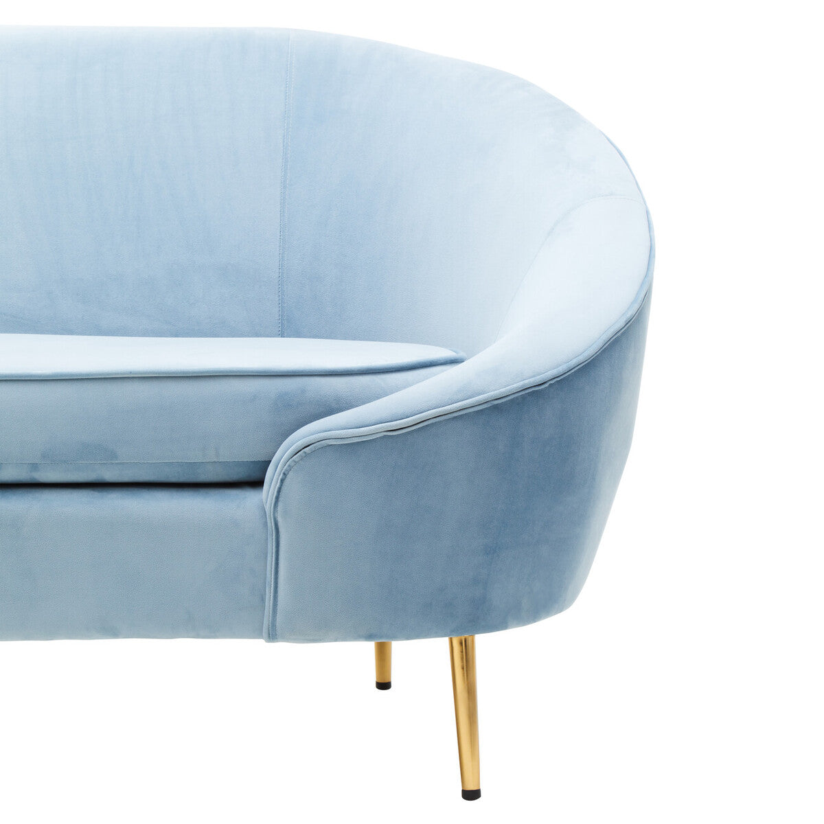 3 Seat Aqua Blue Velvet Sofa, Yasmeen