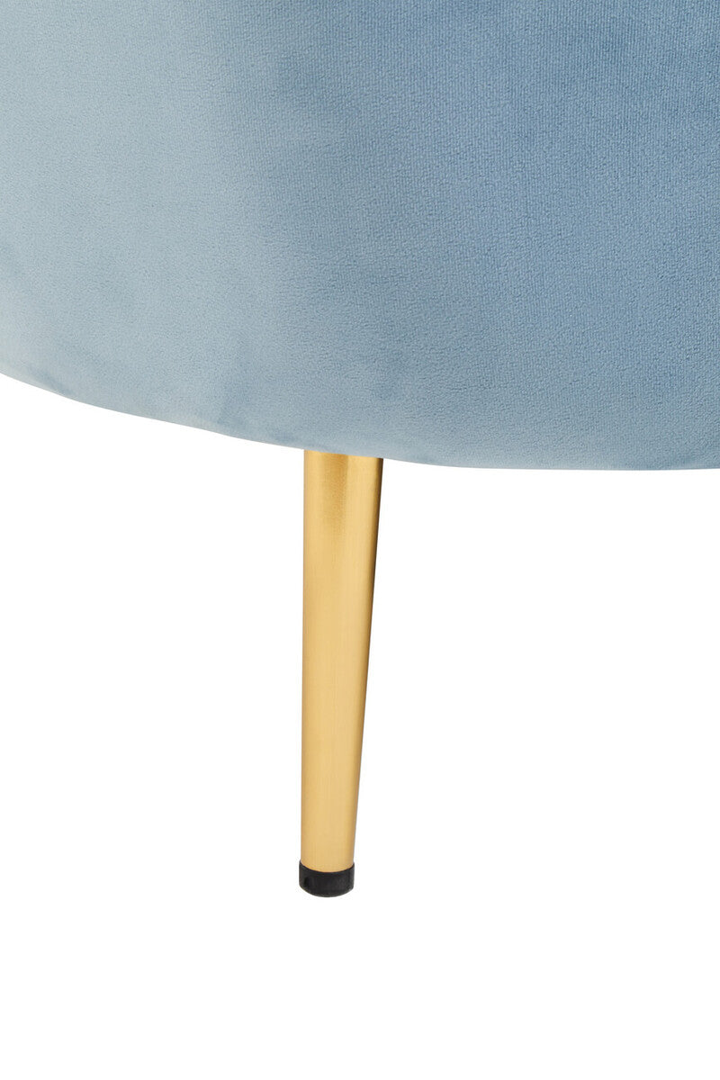 3 Seat Aqua Blue Velvet Sofa, Yasmeen