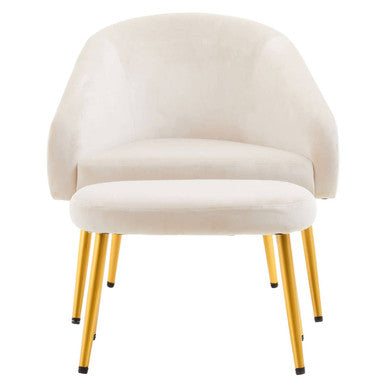 Yasmeen Beige Chair & Footstool