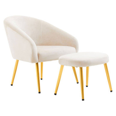 Yasmeen Beige Chair & Footstool